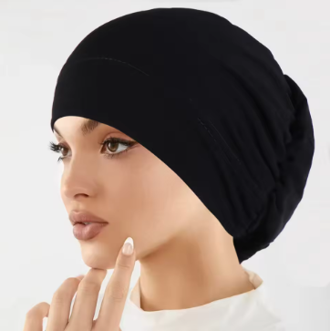 Women Hijabs Soft Stretch Solid Color Turban Hat Cancer Chemo Beanies Caps Headwear Headwrap Hair Accessories