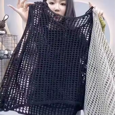 Ladies Hollow out Vest Top Loose Korean Layering Lazy Spring Summer New Arrival ort Length Single Button