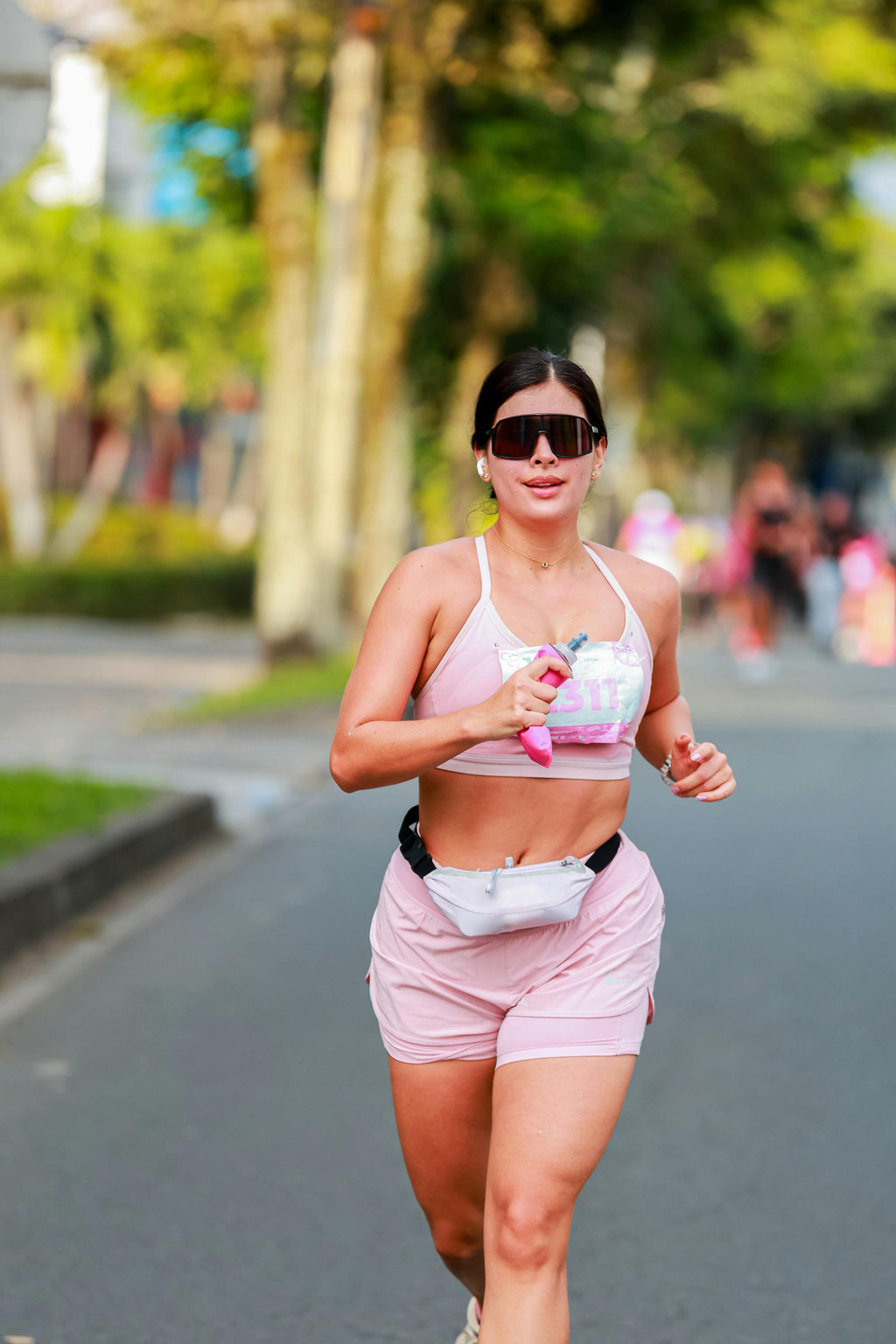 Women's athletic shorts, running, yoga, two-piece design, anti-exposure shorts, fitness, elastic, slimming leggings