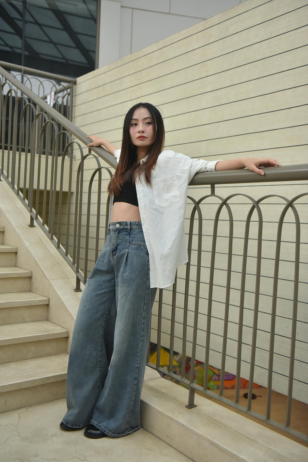 Loose Wide Leg Denim Jeans Women's Summer Thin Drapey Straight High Waist Slimming Floor-Length Pants Vintage High Waist Zipper